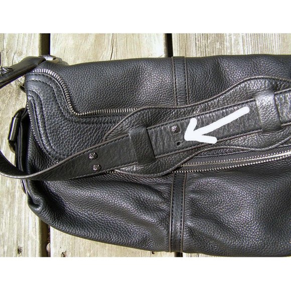 $218 EUC B. MAKOWSKY pebbled leather black Shoulder bag/Clutch - Picture 7 of 9